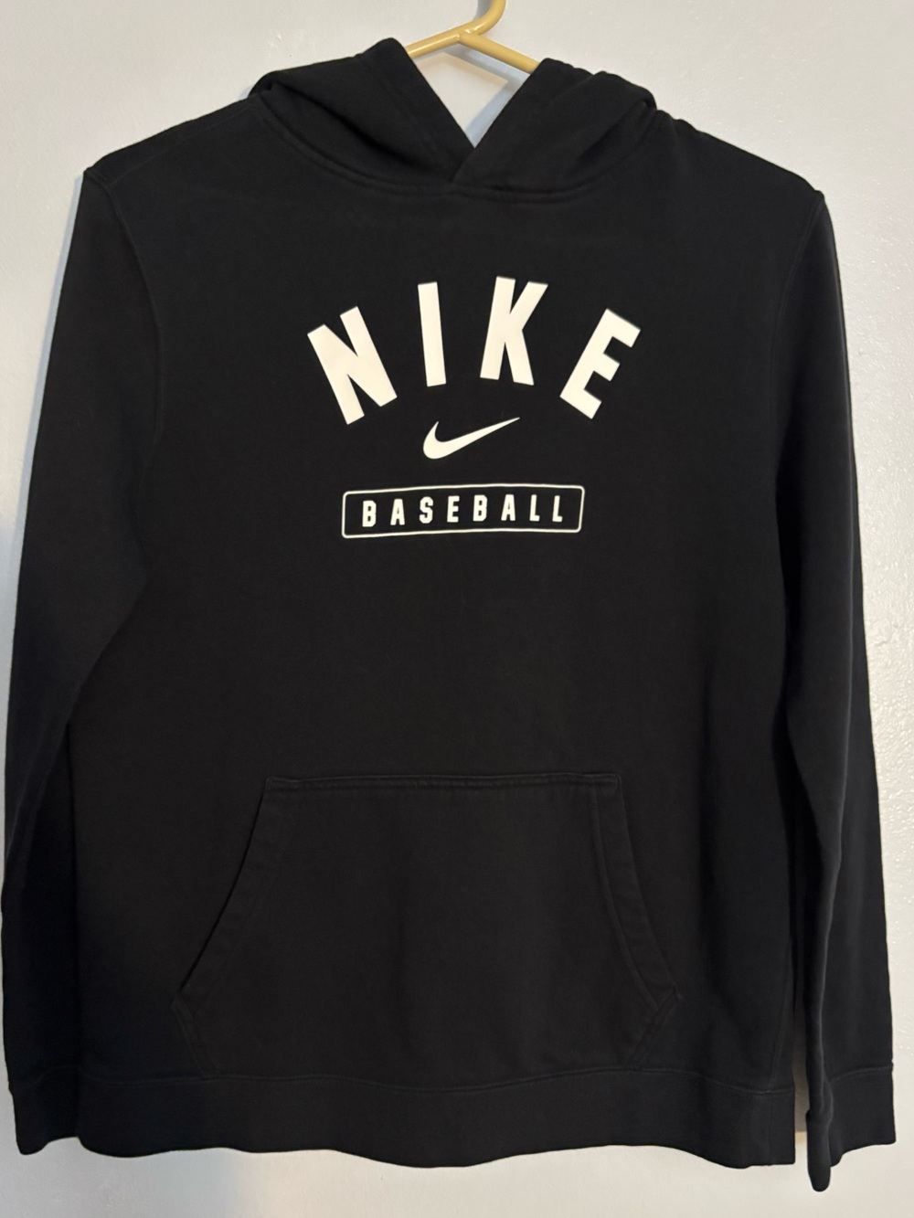 Nike Black Hoodie with White Baseball Logo